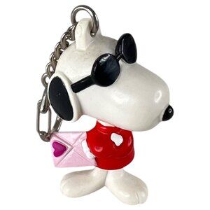 Vintage Joe Cool Snoopy Keychain Valentines Day Black Sunglasses Heart Envelope